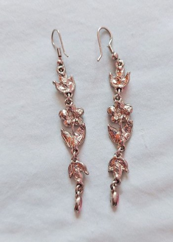 Mineli çiçek tasarımlı otantik şık küpeler - Görsel 5