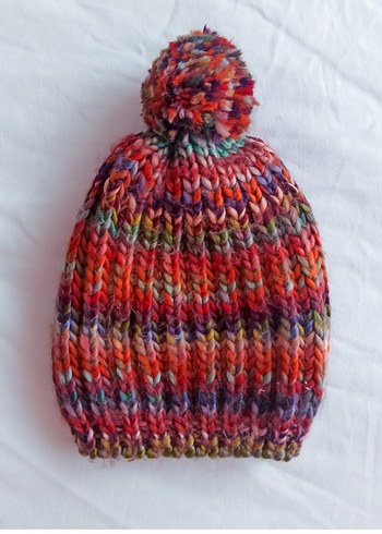 Renkli Örgü Yumuşak Kadın Bere - Görsel 2