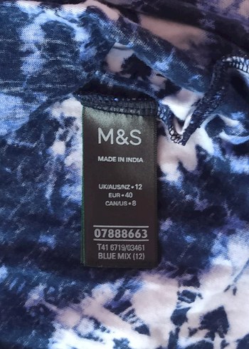 40 Beden çeşitli Renk Marks Spencer Desenli Kadın Tişört