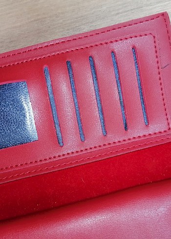 Beden kırmızı Renk Kırmızı Deri Kadın Clutch Cüzdan