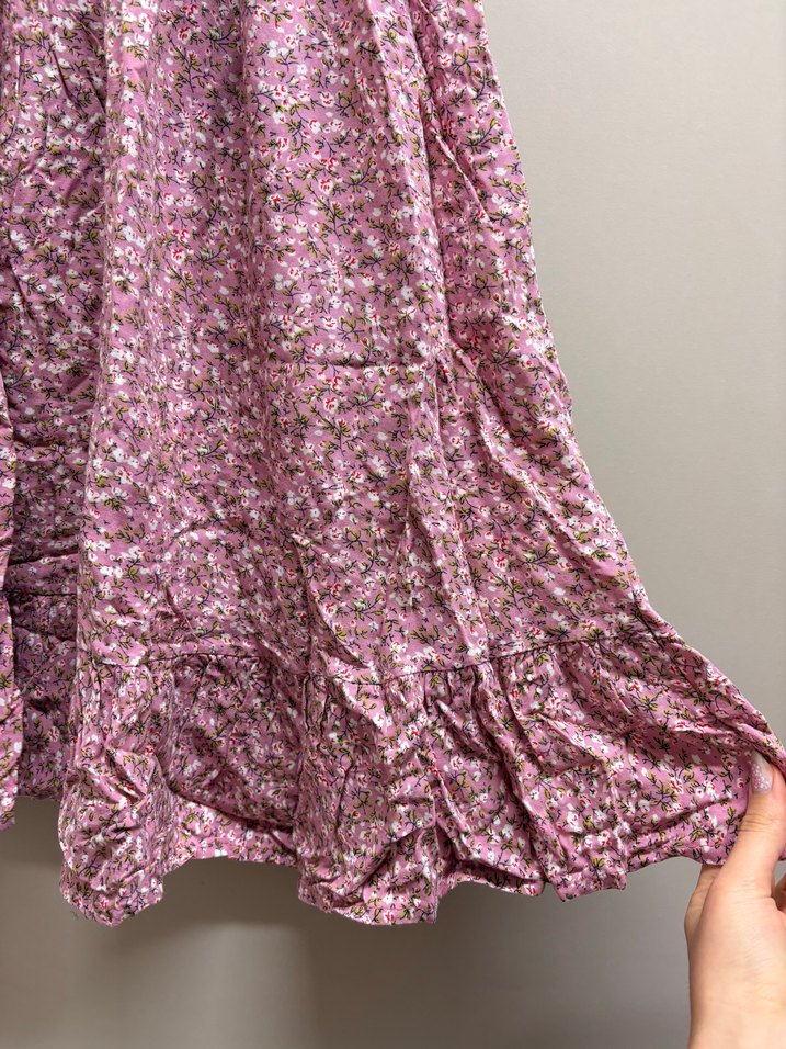 Pembe Çiçekli Midi Elbise — görsel 6/16