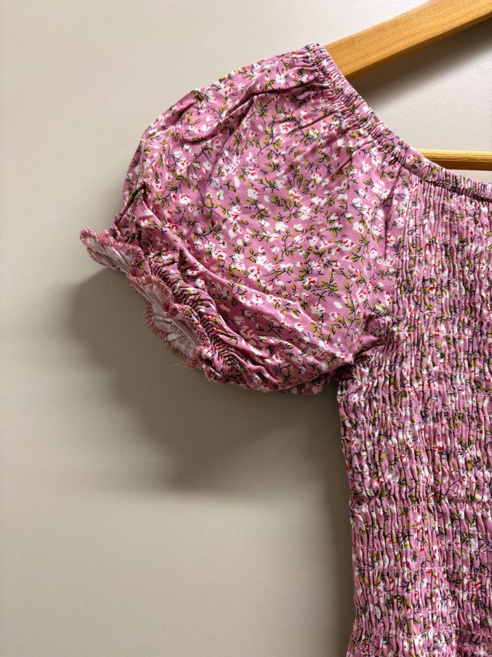 Pembe Çiçekli Midi Elbise — görsel 12/16