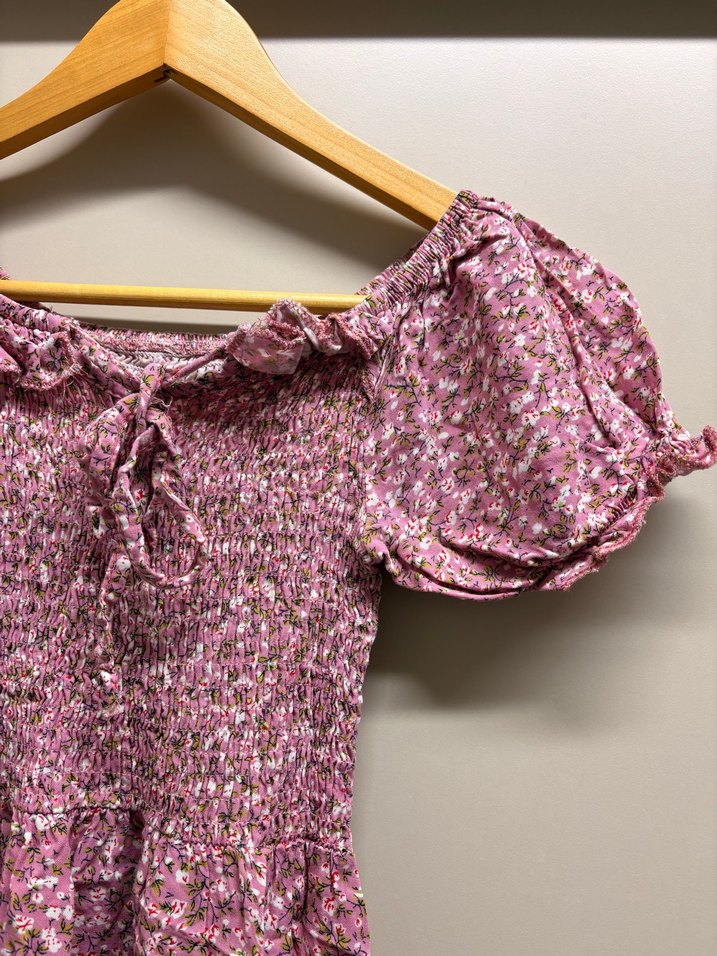 Pembe Çiçekli Midi Elbise — görsel 4/16