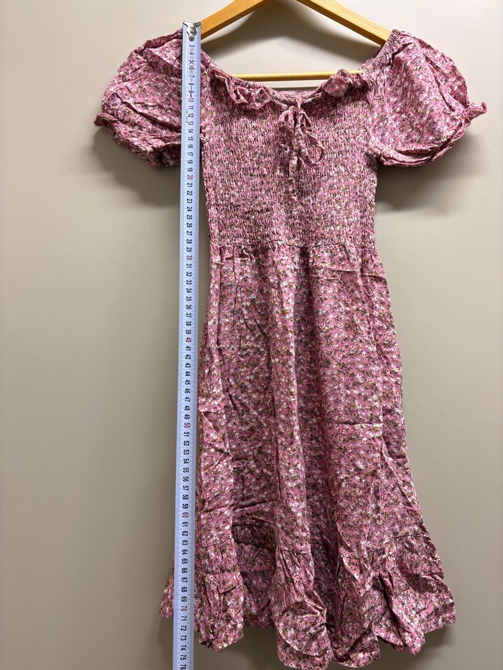 Pembe Çiçekli Midi Elbise — görsel 8/16