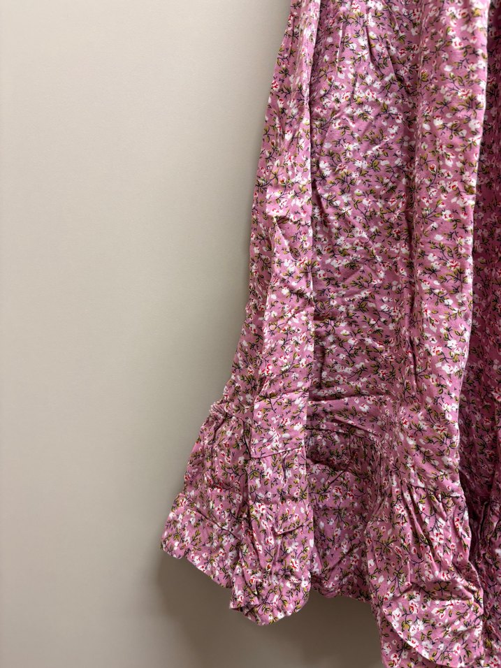 Pembe Çiçekli Midi Elbise — görsel 5/16