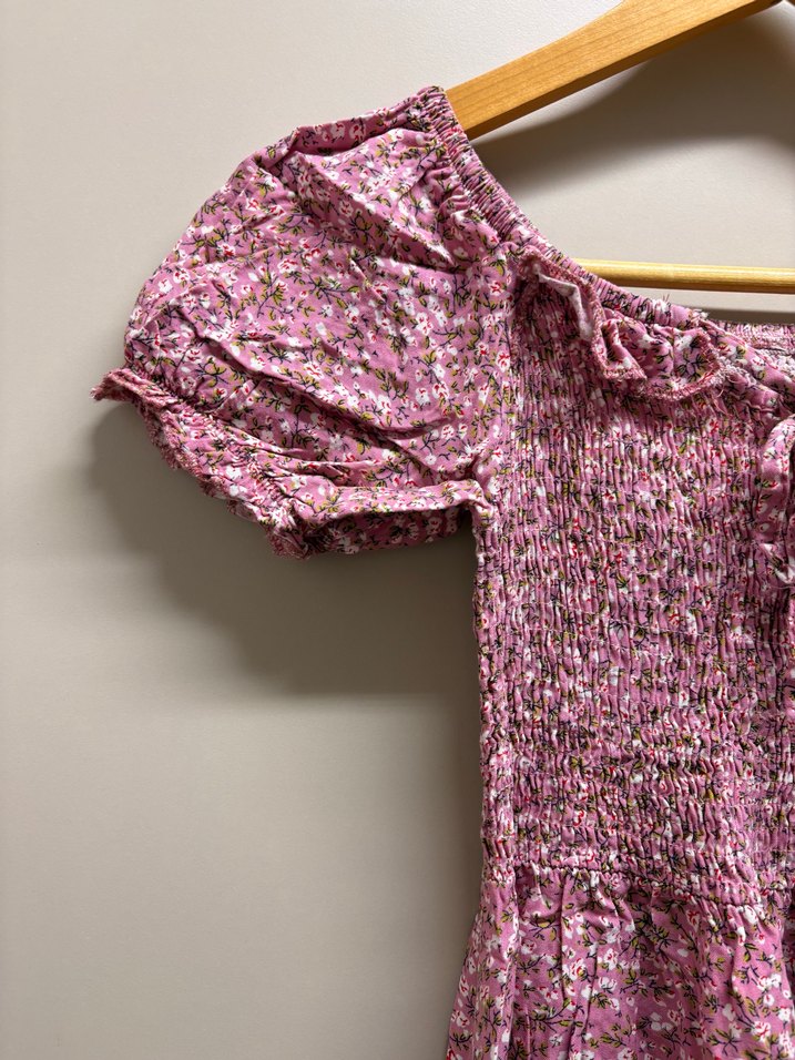 Pembe Çiçekli Midi Elbise — görsel 3/16