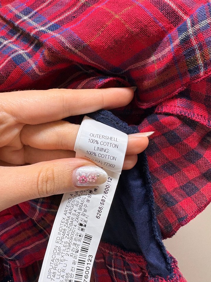 Zara Kids Ekose Kız Çocuk pamuk Elbise — görsel 9/18