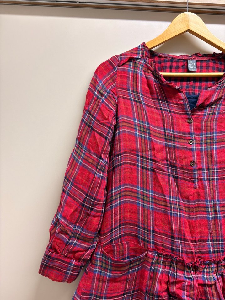 Zara Kids Ekose Kız Çocuk pamuk Elbise — görsel 2/18