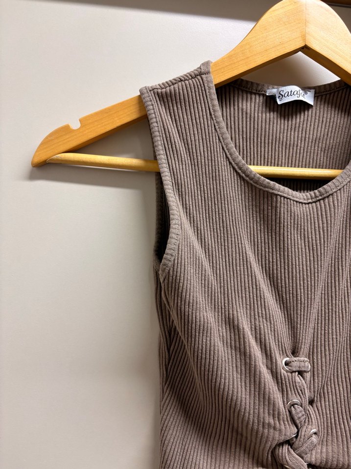 Vizon Fitilli Kruvaze Askılı Crop — görsel 2/9