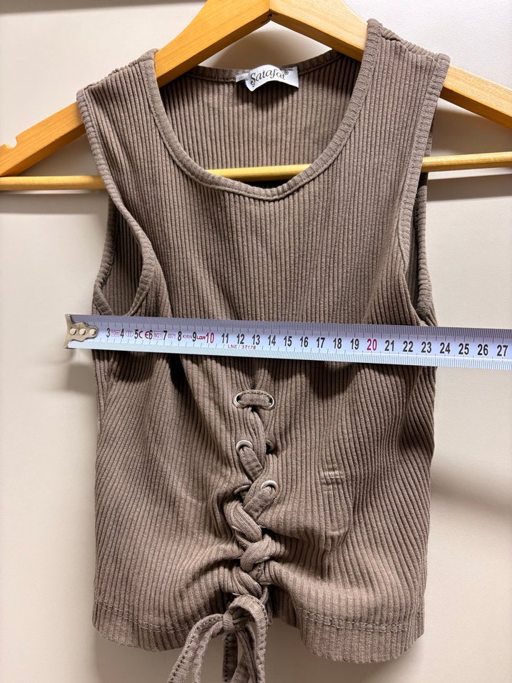 Vizon Fitilli Kruvaze Askılı Crop — görsel 7/9