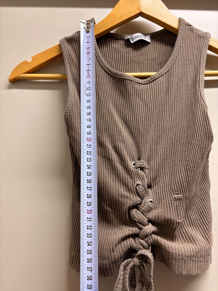 Vizon Fitilli Kruvaze Askılı Crop — görsel 6/9