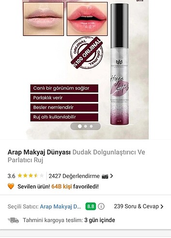 Beden Dudak dolgusu ruj 90TLdir