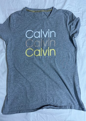 Calvin klein Gri Kısa Kollu Baskılı Kadın Tişört