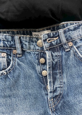 Düğmeli Regular Fit Kadın Kot Pantolon - Görsel 2