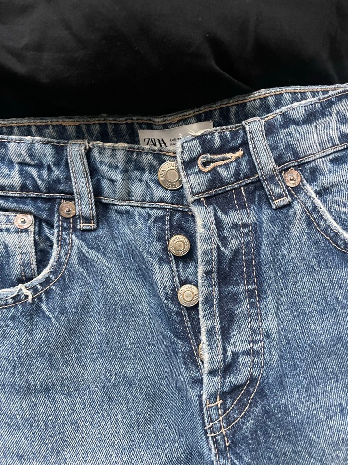 Düğmeli Regular Fit Kadın Kot Pantolon - Görsel 2