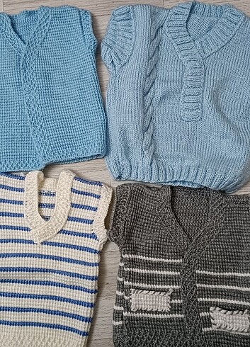 Yeni doğan el örgüsü Bebek süveter ve yelek