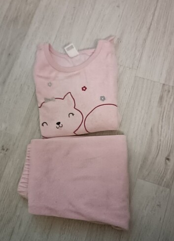 Çocuk kadife kışlık pijama takımı