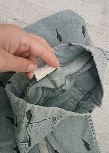8 Yaş Beden Gri Baskılı Bol Kesim Erkek Kot Pantolon