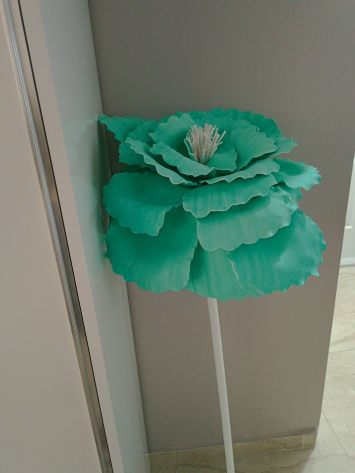 Turkuaz Renkli Dekoratif Çiçek Süsü - Görsel 5