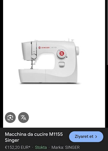 Singer M1155 Dikiş Makinesi Beyaz
