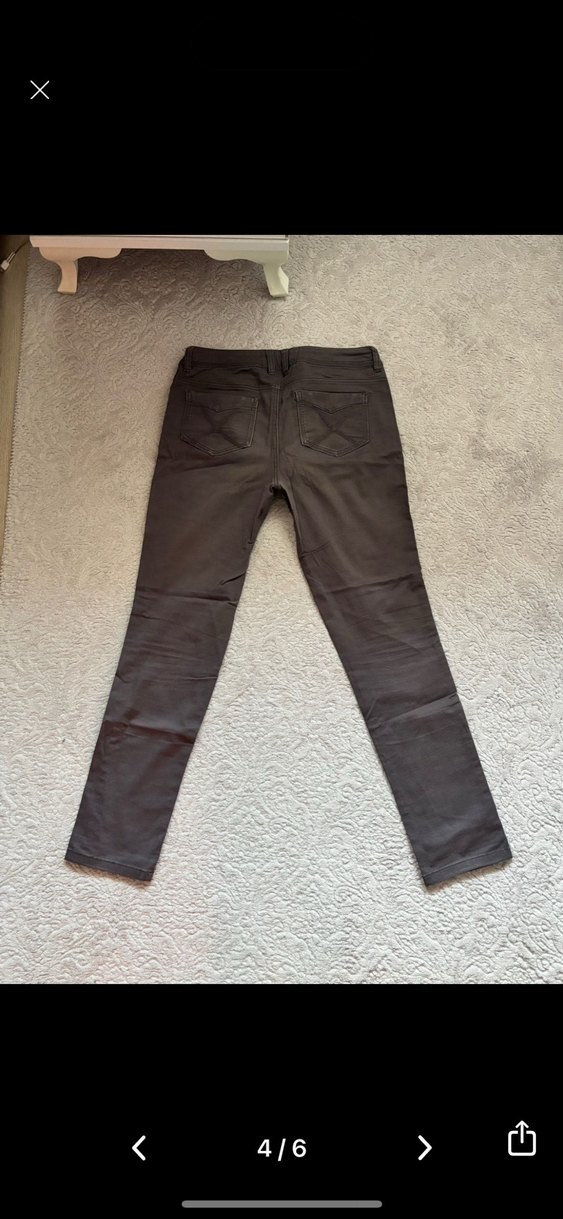 Gri kot Pantolon  kadın Jean - Görsel 4