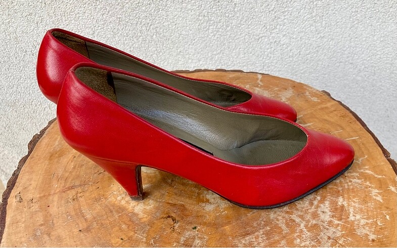 34 numara deri dar kalıp topuklu özel yapım ayakkabı. - Görsel 5