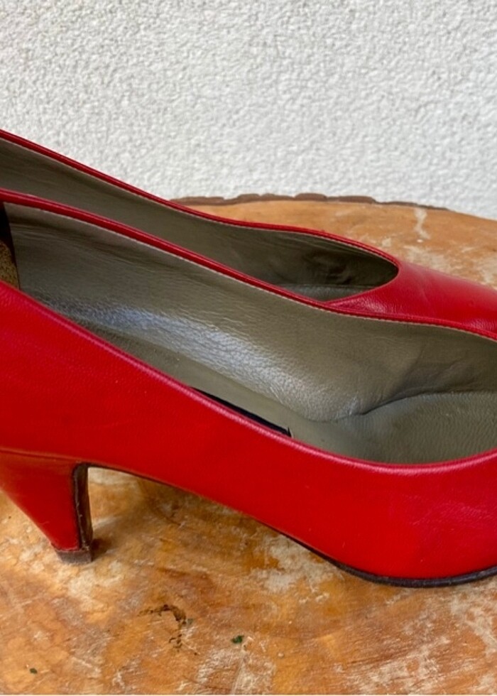 34 numara deri dar kalıp topuklu özel yapım ayakkabı. - Görsel 5