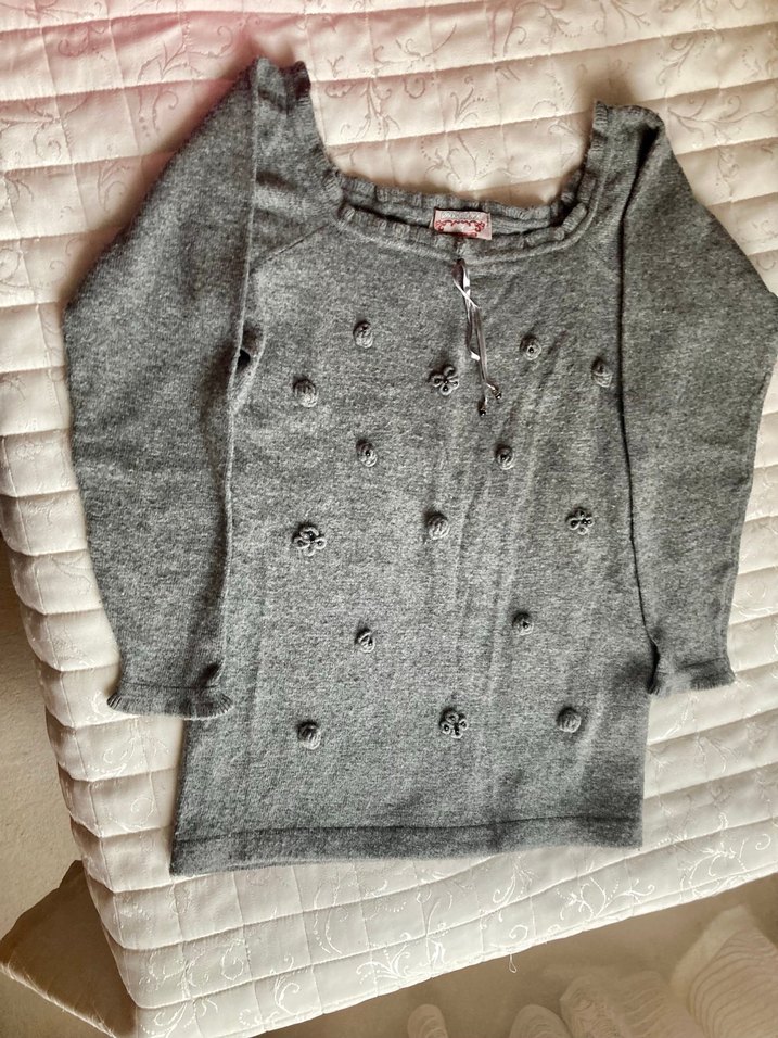 Gri Lambswool ( Kuzu Yünü) Kadın Kazak
Yaka omuz açık ve kapalı - Görsel 2