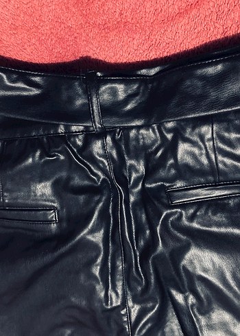 Siyah Deri Kadın  Pantolon - Görsel 3