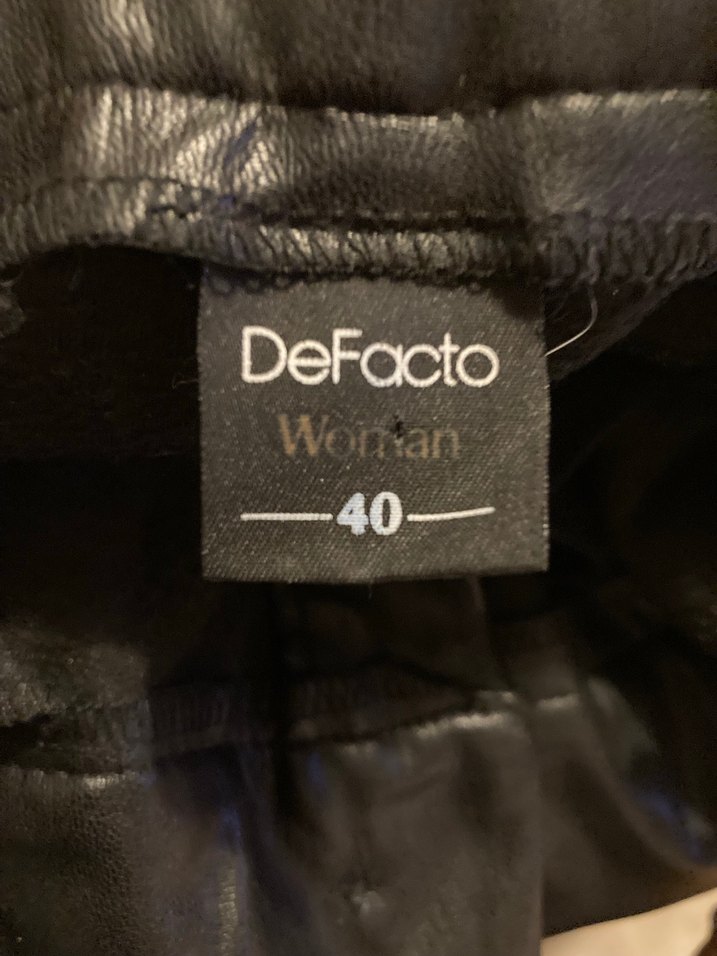 Siyah Deri Kadın  Pantolon - Görsel 5