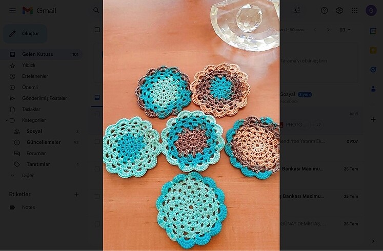 Örgü bardak altlığı