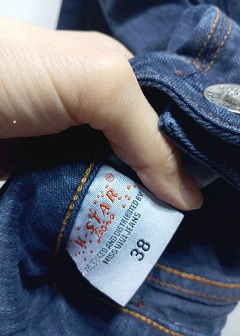 38 Beden Kadın Lacivert Kemerli Midi Boy Denim Pantolon