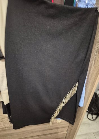 Siyah Drapeli  Uzun Etek - Görsel 2