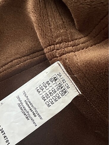 4 Yaş Beden kahverengi Renk BG Store Suni Deri Yelek