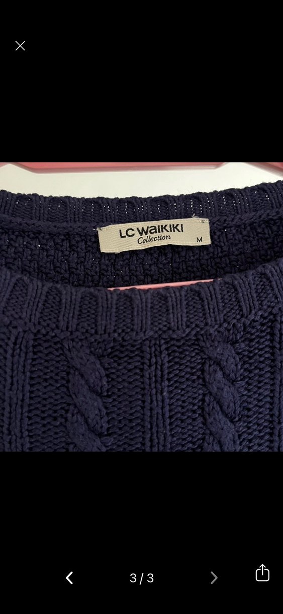 Lacivert Kadın Triko Uzun Kollu Kazak - Görsel 3