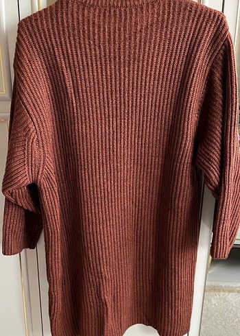 Kahverengi Boğazlı Örgü Kadın Kazak - Görsel 3