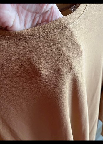 Bej Uzun Kollu Midi Kadın Tunik - Görsel 3