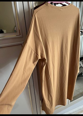 Bej Uzun Kollu Midi Kadın Tunik - Görsel 2