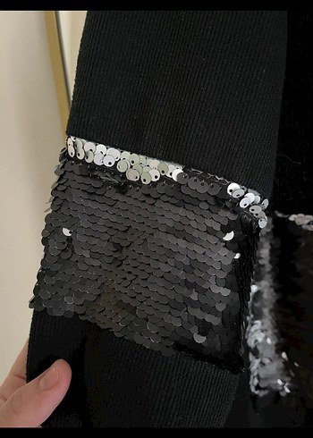 Siyah Uzun Kadın Kimono Nakışlı - Görsel 4