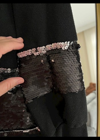 Siyah Uzun Kadın Kimono Nakışlı - Görsel 3