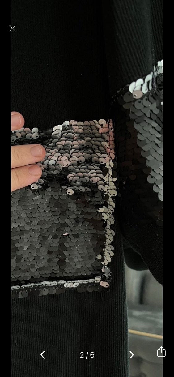 Siyah Uzun Kadın Kimono Nakışlı - Görsel 2