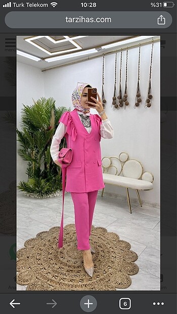 Pembe Astarlı Takım Tesettür Giyim