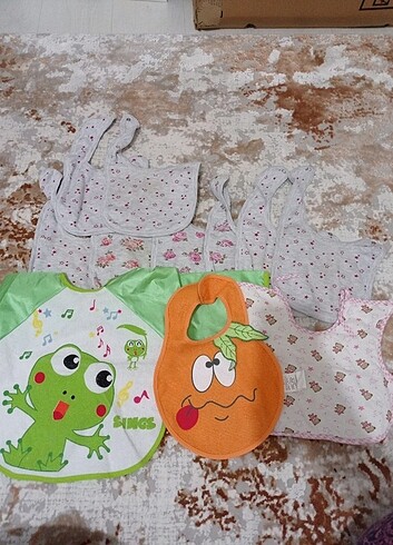 Kız erkek bebek çocuk mama önlüğü - Görsel 4