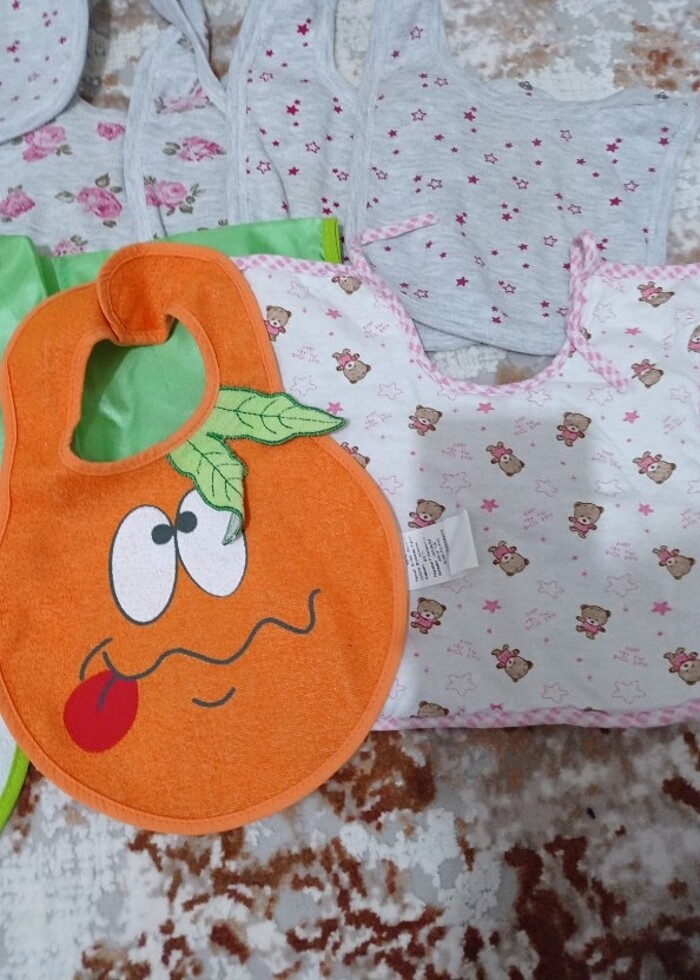 Kız erkek bebek çocuk mama önlüğü  - Görsel 3