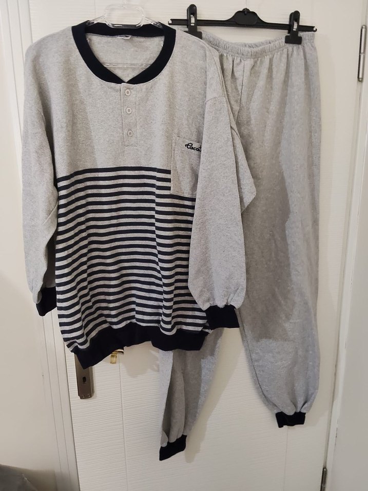 Gri Erkek Uzun Kollu Rahat Pijama Takımı - Görsel 4