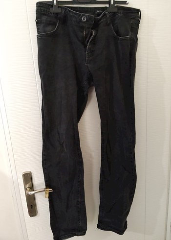 36 Beden Düğmeli Siyah Midi Denim erkek Jean