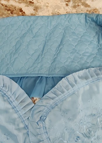 vıntage Nakışlı Mavi Pastel Yastık ve Kılıf Seti - Görsel 4