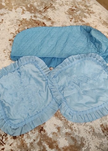 vıntage Nakışlı Mavi Pastel Yastık ve Kılıf Seti - Görsel 3