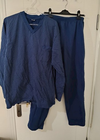 Erkek Lacivert Uzun Kollu V Yaka Pijama Takımı - Görsel 4