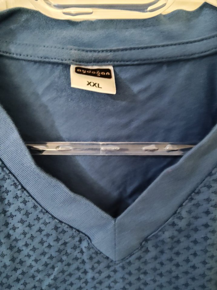 Erkek Lacivert Uzun Kollu V Yaka Pijama Takımı - Görsel 5